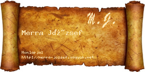 Merra József névjegykártya